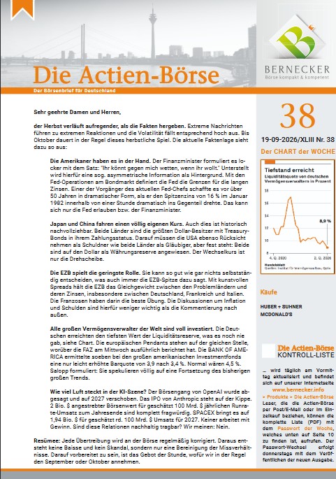 Die Actien-Börse - aktuelle Ausgabe mit 50 % Rabatt