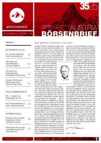 Austria Börsenbrief Nr. 25 vom 03.09.2026