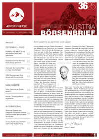 Austria Börsenbrief Nr. 36 vom 10.09.2025