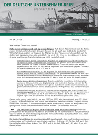 Der Deutsche Unternehmer-Brief Nr. 106 vom 15.09.2025