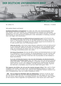 Der Deutsche Unternehmer-Brief Nr. 113 vom 01.10.2025