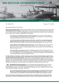Der Deutsche Unternehmer-Brief Nr. 134 vom 21.11.2025