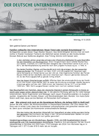 Der Deutsche Unternehmer-Brief Nr. 141 vom 08.12.2025