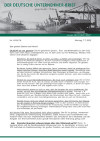 Der Deutsche Unternehmer-Brief Nr. 76 vom 07.07.2025