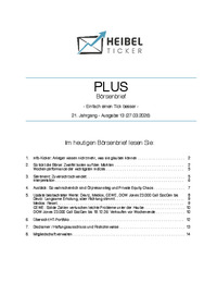 Heibel-Ticker PLUS Nr. 13 vom 27.03.2026