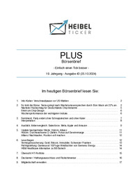 Heibel-Ticker PLUS Nr. 43 vom 25.10.2024