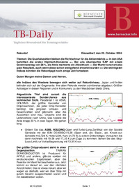 TB-DAILY : TB-Daily vom 22.10.2024