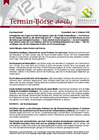 Termin-Börse daily : Termin-Börse daily vom 02.10.2026