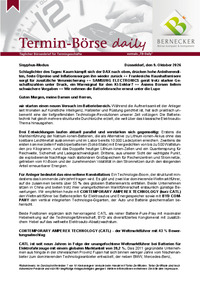 Termin-Börse daily : Termin-Börse daily vom 09.10.2026