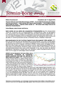 Termin-Börse daily vom 11.07.2026